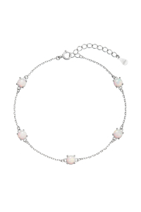 Obrázok pre Strieborný náramok so syntetickými opálmi biely okrúhly 13029.1 white