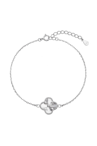 Obrázok pre Strieborný náramok so vzorovaným štvorlístkom 63022