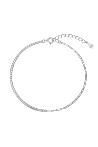 Obrázok pre Strieborný náramok so zirkónmi a retiazkou 13103.1