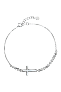 Obrázok pre Strieborný náramok so zirkónmi krížik 13016.1
