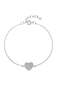 Obrázok pre Strieborný náramok so zirkónmi srdca 13007.1