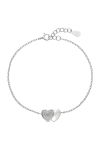 Obrázok pre Strieborný náramok so zirkónmi srdca 13010.1