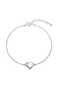 Obrázok pre Strieborný náramok so zirkónmi srdca 13105.1