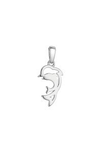 Obrázok pre Strieborný prívesok delfína matka s mláďaťom 64007