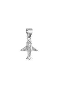 Obrázok pre Strieborný prívesok lietadlo so zirkónmi 14035.1 crystal