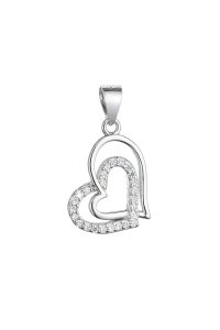 Obrázok pre Strieborný prívesok prepletené srdcia so zirkónmi 14015.1