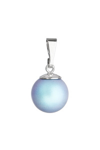 Strieborný prívesok s guľatou svetlo modrou matnou Swarovski perlou 34150.3 Obrázok pre Strieborný prívesok s guľatou svetlo modrou matnou Swarovski perlou 34150.3