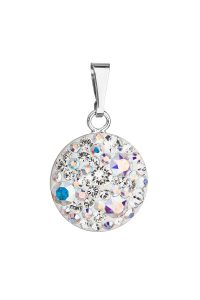 Strieborný prívesok s kryštálmi Swarovski ab efekt okrúhly 34225.2 Obrázok pre Strieborný prívesok s kryštálmi Swarovski ab efekt okrúhly 34225.2