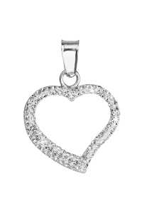 Strieborný prívesok s kryštálmi Swarovski biele srdce 34093.1 Obrázok pre Strieborný prívesok s kryštálmi Swarovski biele srdce 34093.1