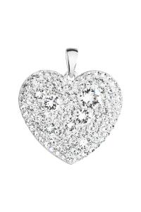 Strieborný prívesok s kryštálmi Swarovski biele srdce 34243.1 Obrázok pre Strieborný prívesok s kryštálmi Swarovski biele srdce 34243.1