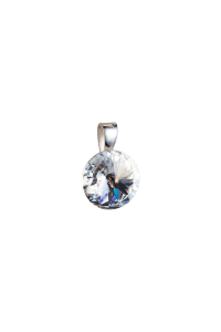 Strieborný prívesok s kryštálmi Swarovski biely okrúhly-rivoli 34112.1 Obrázok pre Strieborný prívesok s kryštálmi Swarovski biely okrúhly-rivoli 34112.1