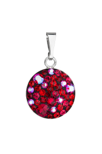 Strieborný prívesok s kryštálmi Swarovski červený okrúhly 34225.3 cherry Obrázok pre Strieborný prívesok s kryštálmi Swarovski červený okrúhly 34225.3 cherry