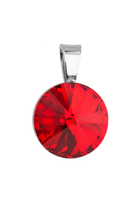 Strieborný prívesok s kryštálmi Swarovski červený okrúhly-rivoli 34112.3 Obrázok pre Strieborný prívesok s kryštálmi Swarovski červený okrúhly-rivoli 34112.3