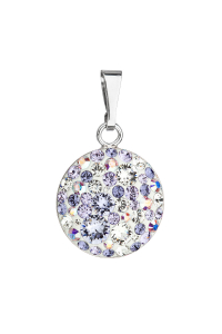 Strieborný prívesok s kryštálmi Swarovski fialový okrúhly 34225.3 violet Obrázok pre Strieborný prívesok s kryštálmi Swarovski fialový okrúhly 34225.3 violet