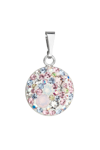 Strieborný prívesok s kryštálmi Swarovski mix farieb okrúhly 34225.3 magic rose Obrázok pre Strieborný prívesok s kryštálmi Swarovski mix farieb okrúhly 34225.3 magic rose