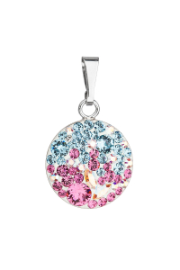 Strieborný prívesok s kryštálmi Swarovski mix farieb okrúhly 34225.3 water lilly Obrázok pre Strieborný prívesok s kryštálmi Swarovski mix farieb okrúhly 34225.3 water lilly