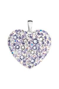 Strieborný prívesok s kryštálmi Swarovski mix farieb srdca 34243.3 violet Obrázok pre Strieborný prívesok s kryštálmi Swarovski mix farieb srdca 34243.3 violet