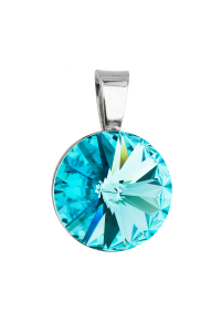 Strieborný prívesok s kryštálmi Swarovski modrý okrúhly-rivoli 34112.3 light turquoise Obrázok pre Strieborný prívesok s kryštálmi Swarovski modrý okrúhly-rivoli 34112.3 light turquoise