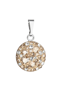 Obrázok pre Strieborný prívesok s kryštálmi Swarovski zlatý okrúhly 34225.5 gold