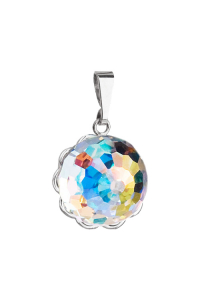 Obrázok pre Strieborný prívesok s kryštálom Swarovski ab efekt gulička 74084.2 ab