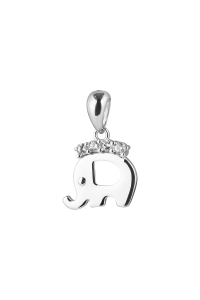 Obrázok pre Strieborný prívesok slon so zirkonmi 14045.1 crystal