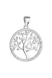 Obrázok pre Strieborný prívesok so zirkónmi v bielej farbe strom života 14001.1