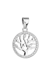 Obrázok pre Strieborný prívesok so zirkónmi v bielej farbe strom života 14003.1