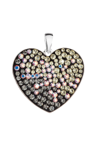 Obrázok pre Strieborný prívesok srdca s kryštálmi Swarovski mesačný 34243.3 moonlight