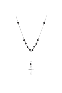 Obrázok pre Strieborný ruženec s čiernymi zirkónmi 12174.3