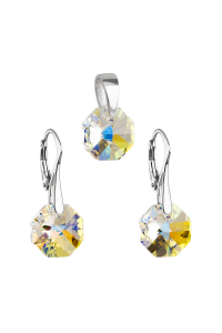 Súprava šperkov s kryštálmi Swarovski náušnice a prívesok AB efekt okrúhle 39055.2 Obrázok pre Súprava šperkov s kryštálmi Swarovski náušnice a prívesok AB efekt okrúhle 39055.2