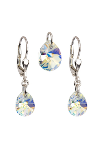 Súprava šperkov s kryštálmi Swarovski náušnice a prívesok AB efekt slza 39083.2 Obrázok pre Súprava šperkov s kryštálmi Swarovski náušnice a prívesok AB efekt slza 39083.2