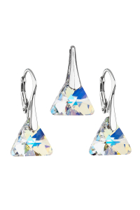 Súprava šperkov s kryštálmi Swarovski náušnice a prívesok ab efekt trojuholník 39174.2 Obrázok pre Súprava šperkov s kryštálmi Swarovski náušnice a prívesok ab efekt trojuholník 39174.2
