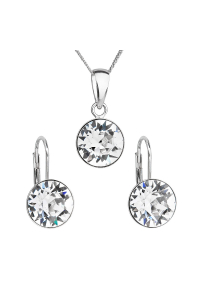 Súprava šperkov s kryštálmi Swarovski náušnice a prívesok biele okrúhle 39140.1 Obrázok pre Súprava šperkov s kryštálmi Swarovski náušnice a prívesok biele okrúhle 39140.1