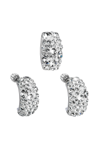 Súprava šperkov s kryštálmi Swarovski náušnice a prívesok biely obdĺžnik 39116.1 Obrázok pre Súprava šperkov s kryštálmi Swarovski náušnice a prívesok biely obdĺžnik 39116.1
