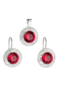Súprava šperkov s kryštálmi Swarovski náušnice a prívesok červené okrúhle 39107.3 Obrázok pre Súprava šperkov s kryštálmi Swarovski náušnice a prívesok červené okrúhle 39107.3