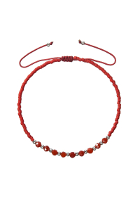 Textilné Miyuki náramok červený achát 13037.3 red Obrázok pre Textilné Miyuki náramok červený achát 13037.3 red