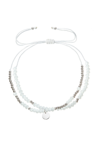 Textilný náramok biele korálky 13038.1 white Obrázok pre Textilný náramok biele korálky 13038.1 white