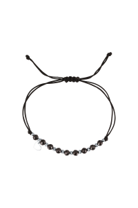 Textilný náramok čierny s korálkami zo spinelu 13059.3 Obrázok pre Textilný náramok čierny s korálkami zo spinelu 13059.3