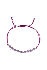 Textilný náramok fialový s korálkami z ametystu 13059.3 Obrázok pre Textilný náramok fialový s korálkami z ametystu 13059.3