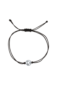 Textilný náramok Kabbalah čierny so striebornou futbalovou loptou 13057.3 black Obrázok pre Textilný náramok Kabbalah čierny so striebornou futbalovou loptou 13057.3 black