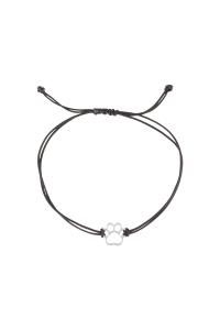 Textilný náramok Kabbalah čierny so striebornou labkou 13058.3 black Obrázok pre Textilný náramok Kabbalah čierny so striebornou labkou 13058.3 black