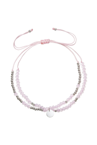 Textilný náramok ružové korálky 13038.3 pink Obrázok pre Textilný náramok ružové korálky 13038.3 pink