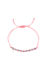 Obrázok pre Textilný náramok ružový s korálkami z turmalínu 13059.3