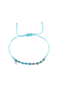 Obrázok pre Textilný náramok tyrkysový s korálkami z apatitu 13059.3
