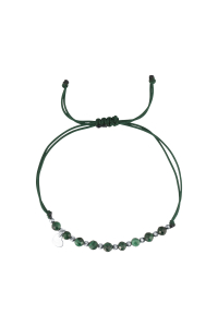 Obrázok pre Textilný náramok zelený s korálkami z malachitu 13059.3