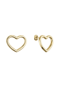 Zlaté 14-karátové náušnice srdca 91A00080 Obrázok pre Zlaté 14-karátové náušnice srdca 91A00080