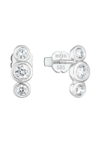 Obrázok pre Zlaté náušnice 81009.1 biele zlato s briliantom