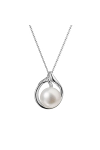 Obrázok pre Zlatý 14 karátový náhrdelník biele zlato s bielou riečnou perlou 82P00033