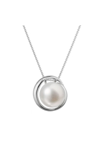Obrázok pre Zlatý 14 karátový náhrdelník biele zlato s bielou riečnou perlou 82P00035