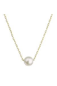 Obrázok pre Zlatý 14 karátový náhrdelník žlté zlato s bielou riečnou perlou 92P00027